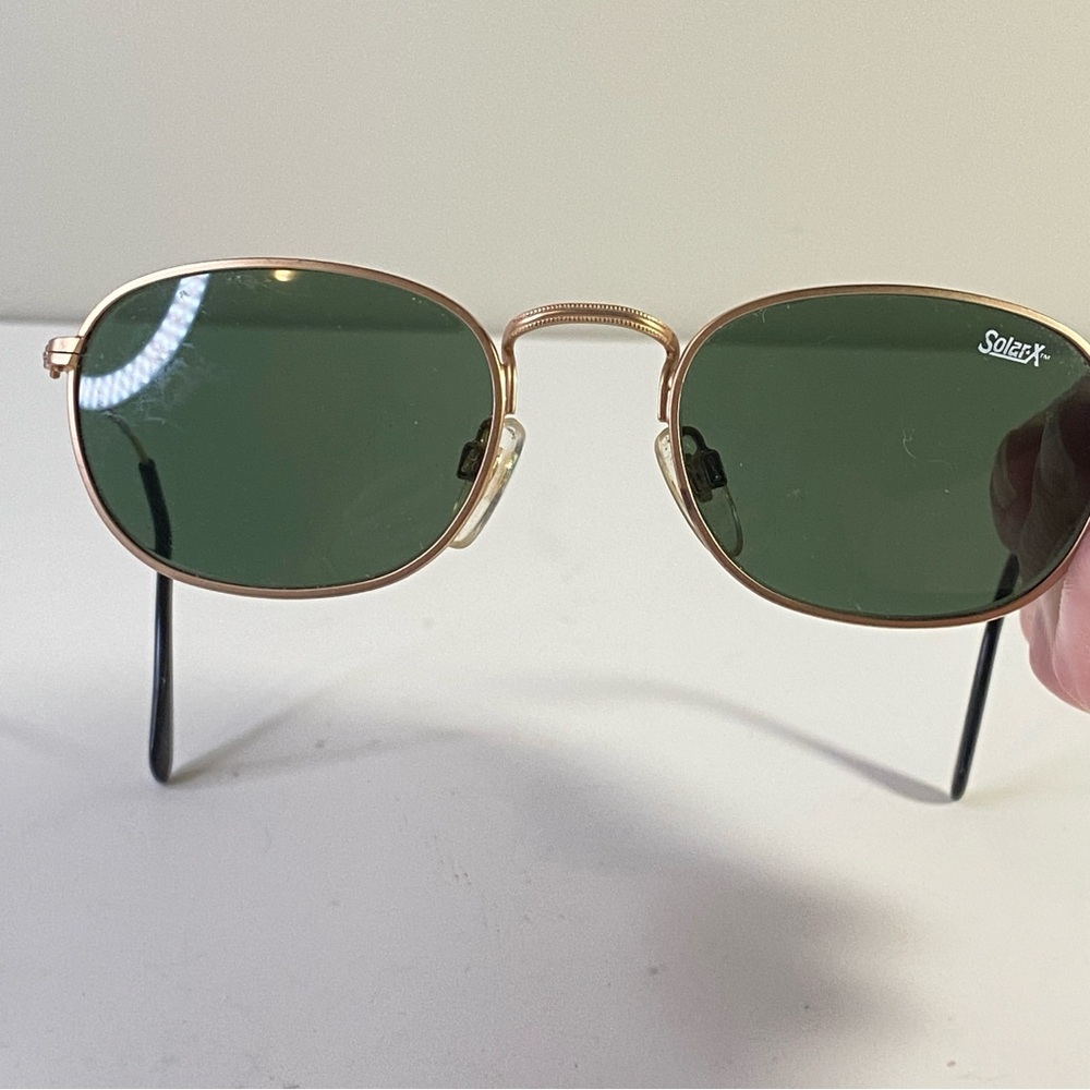 Gold Frame Green Lens Sunglasses - Picture 3 of 12